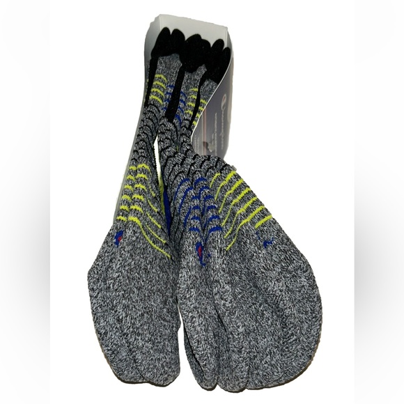 Champion No Show Socks 3 Pair Men's 6-12 Black Yellow Blue w Toe Logo NEW! $18 - Picture 9 of 11